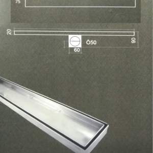 Лентов сифон за плочка 90 см TILE 885-75 мм