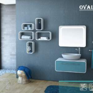 Arvipo Oval 80 Бял Долен шкаф с мивка