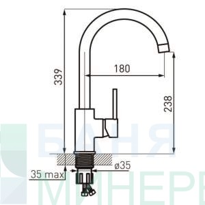 Ferro Freya BFR41B Кухненски смесител стоящ гранит въртящ чучур