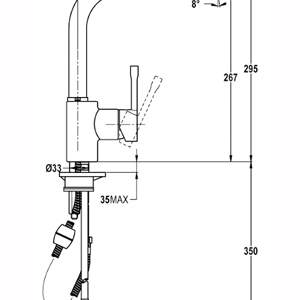 TEKA ARES K 938 PULL OUT Хром кухненски смесител
