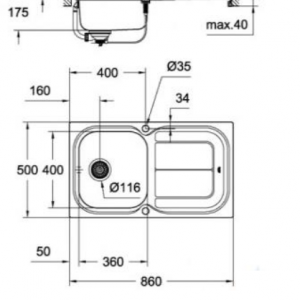 Кухненска мивка от неръждаема стомана К300 / GROHE