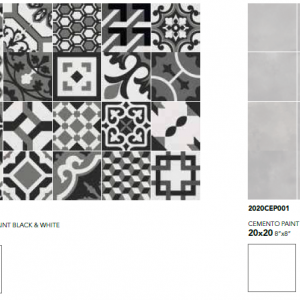 CEMENTINA PAINT BLACK-WHITE 20-20 гранитогрес