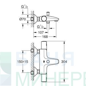 GROHE 34598000 Термостатен смесител за вана-душ START PRECISION