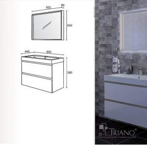 TRIANO Бостън 90 Долен шкаф с мивка