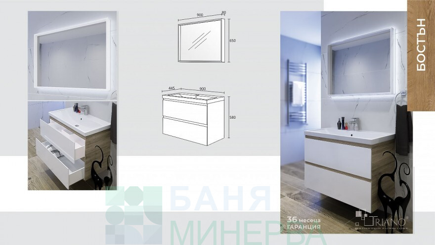 TRIANO Бостън 90 Долен шкаф с мивка