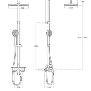 Roca A5A9B90C00 Even M Душ колона с полица