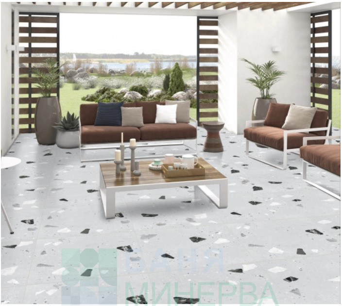 Terrazzo Grey Matt Rect 60-60 Гранитогрес - Image 2