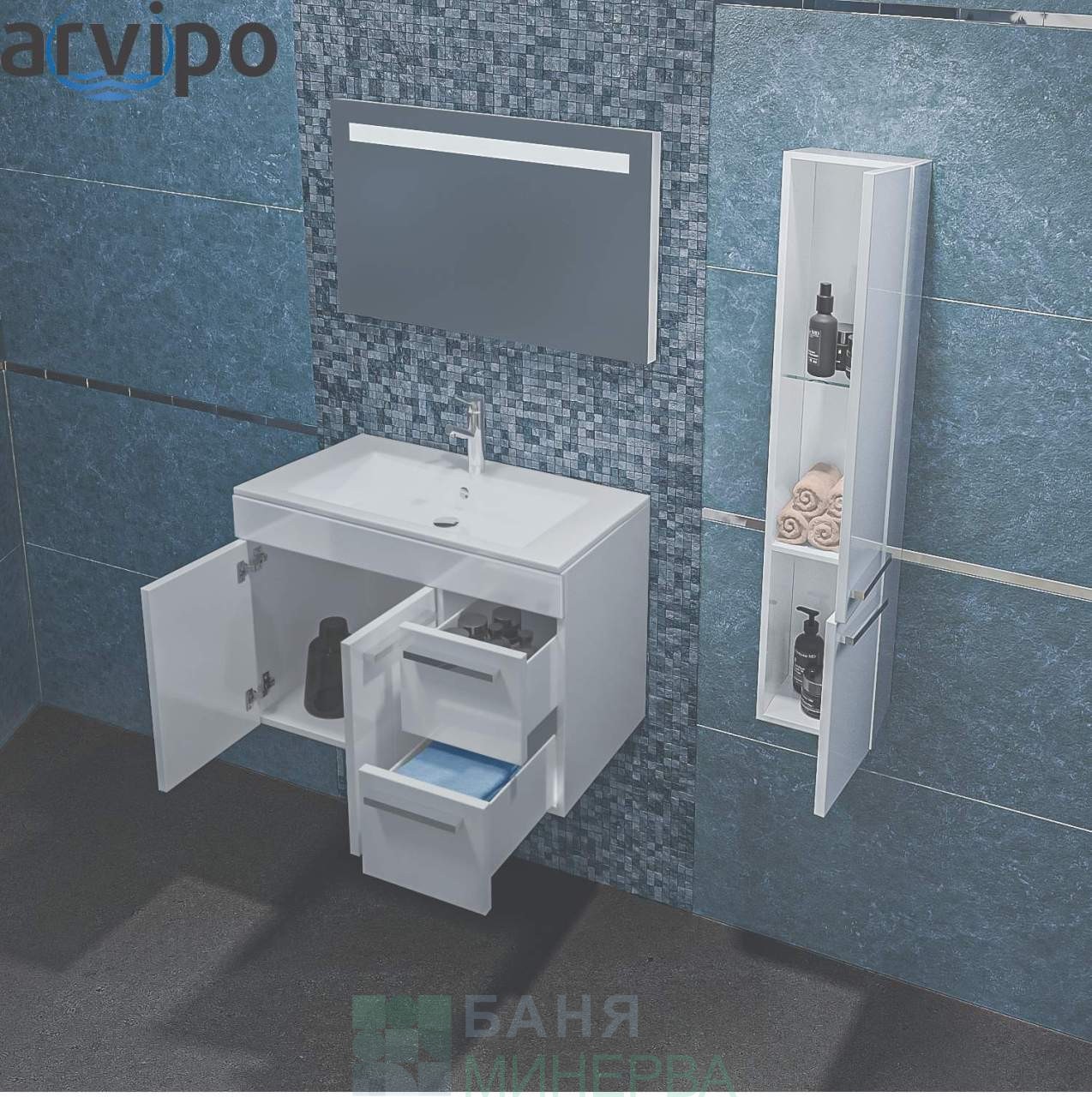 ARVIPO DEANO Долен шкаф 80 см с мивка LINEA - Image 5