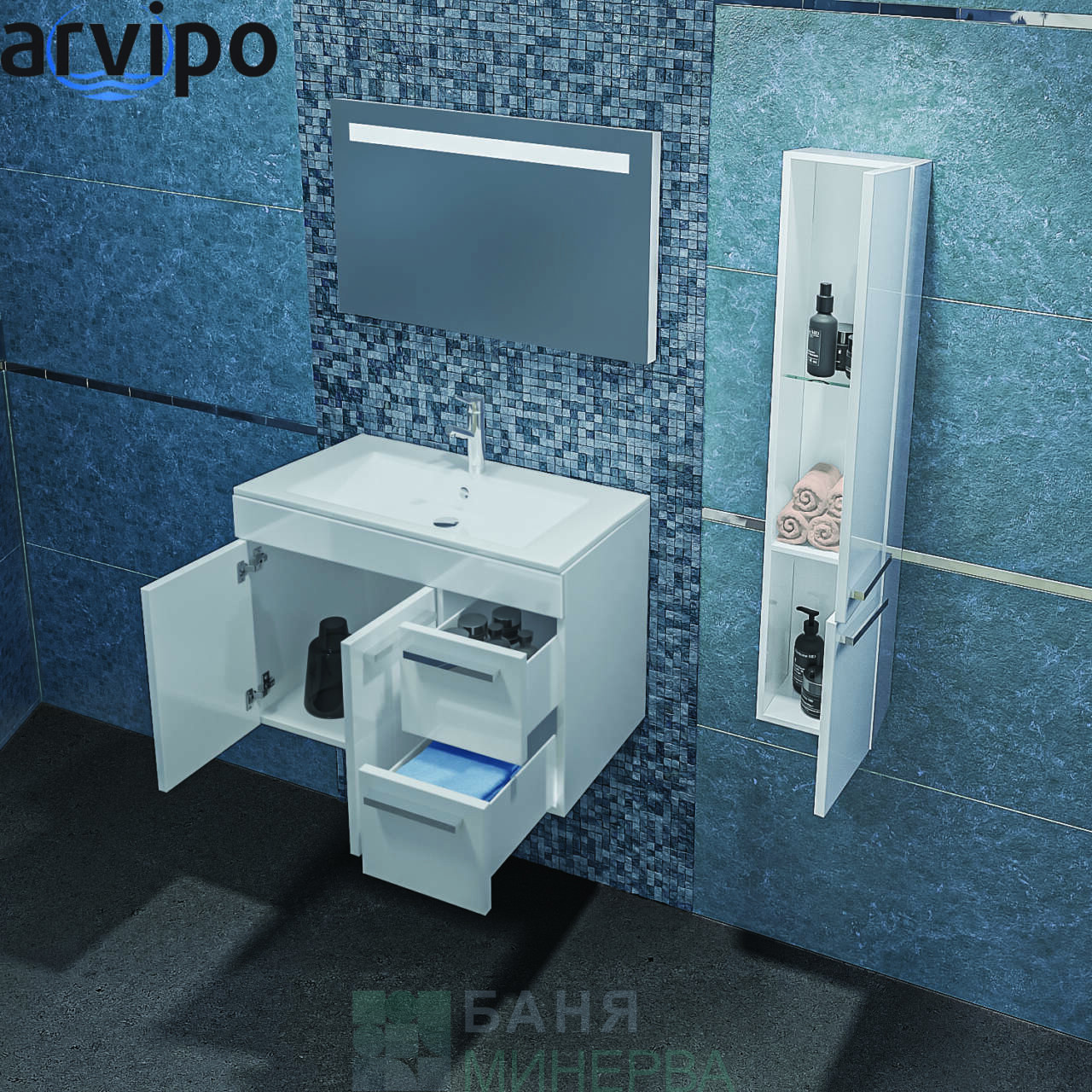 ARVIPO DEANO Долен шкаф 80 см с мивка LINEA - Image 3