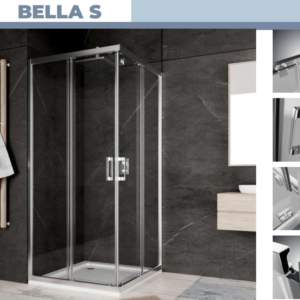 BELLA S 70-70 до 120 см Квадратна Душ кабина Прозрачно стъкло 6 мм. хром профил