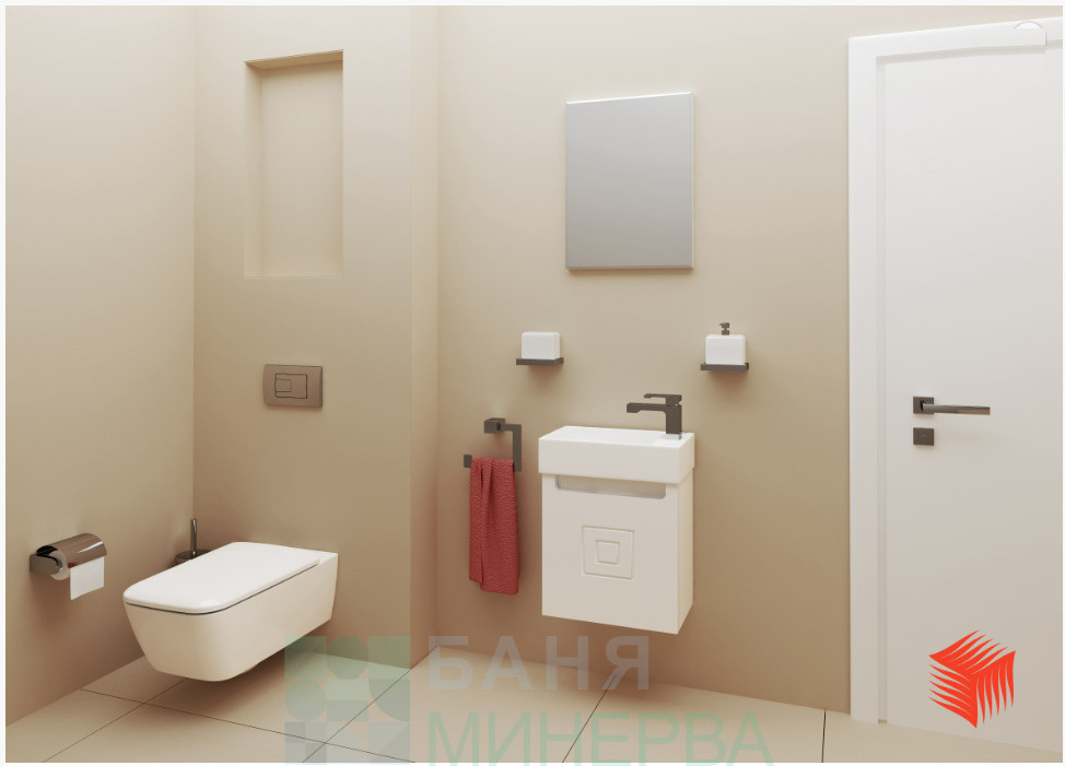 САРА 40 PVC Комплект шкаф с мивка и огледало