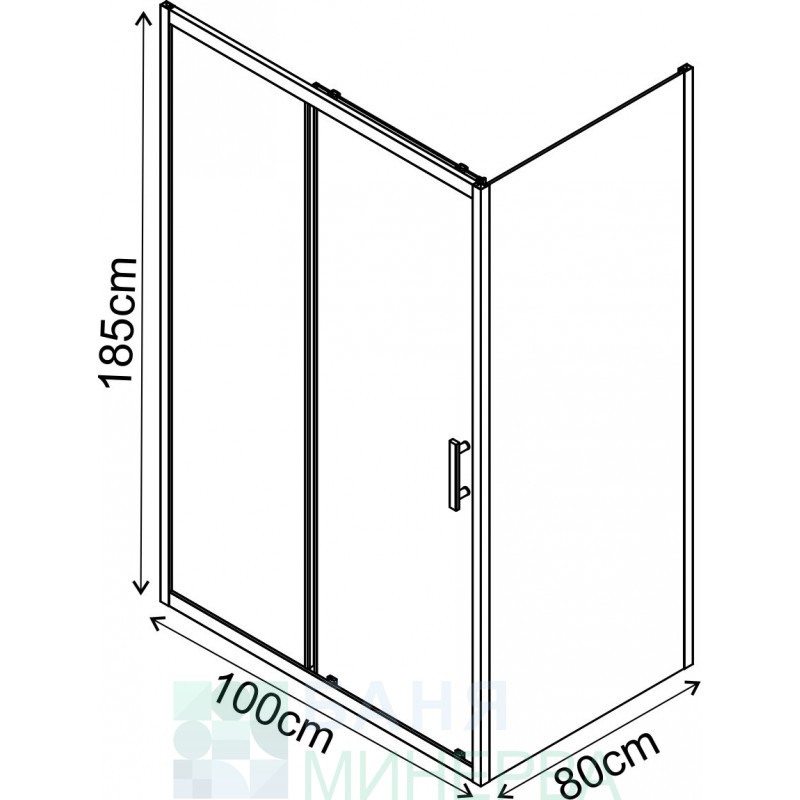 ICS 1505B Душ кабина с черен профил - Image 2
