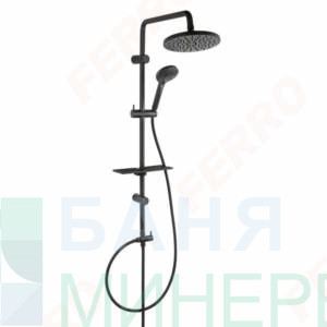 FERRO NP23 BL Rondo Lux Black черна душ система без смесител