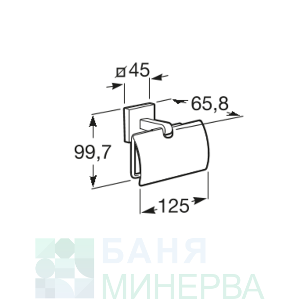 Roca CUBICA A816822001 Държач за тоалетна хартия с капак - Image 2