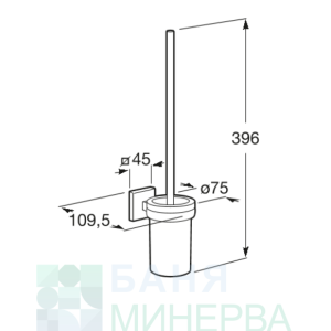 Roca CUBICA A816829001 WC четка конзолна стъклена