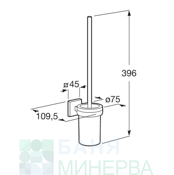Roca CUBICA A816829001 WC четка конзолна стъклена - Image 2