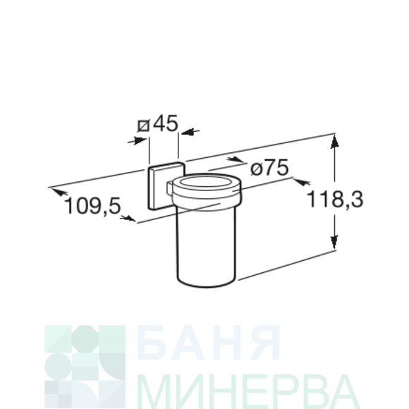 ROCA CUBICA A816821001 Чаша за четки за зъби стенна - Image 2