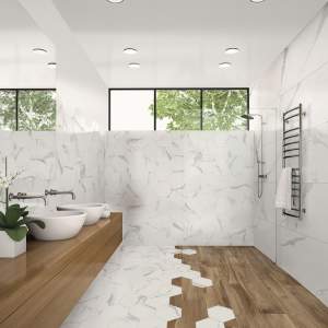 HEXA WHITE SOUL ITT CERAMIC Шестоъгълен гранитогрес 23*27