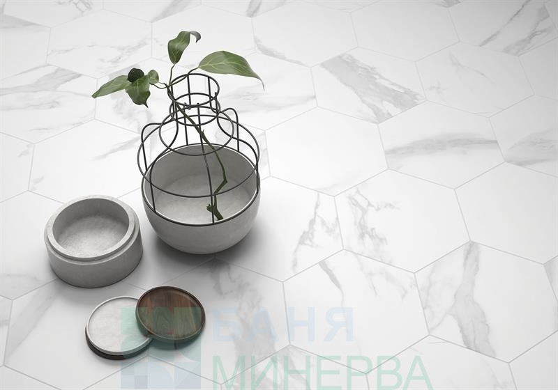HEXA WHITE SOUL ITT CERAMIC Шестоъгълен гранитогрес 23*27 - Image 3