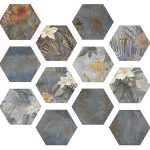 HEXA HIBISCUS blue matt ITT CERAMIC Шестоъгълен гранитогрес