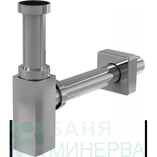 Alcaplast DESIGN Сифон за мивка квадратен A401 метал хром