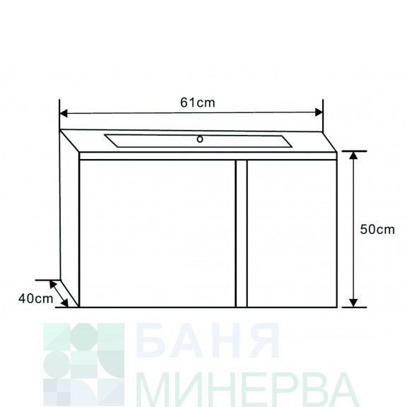 ICP 6089 Авалон Долен PVC мебел за баня - Image 2