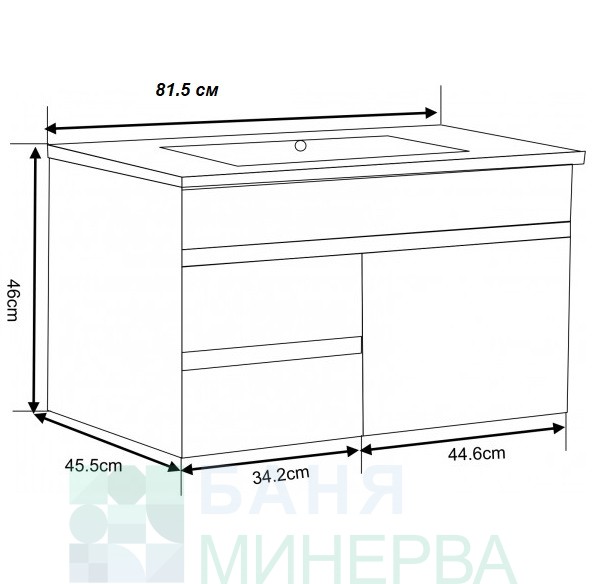 ICP 8146 PVC ШКАФ ЗА БАНЯ с MDF ВРАТИ - Image 2