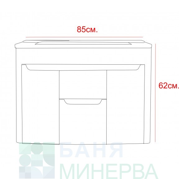 ICP 8562 PVC шкаф за баня САВАНА 85 см - Image 2