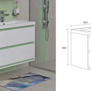 PVC шкаф за баня КАНЗАС 80 Триано