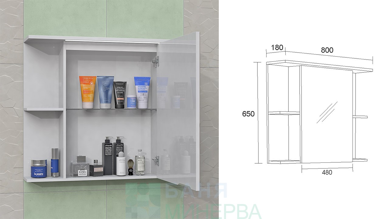 Канзас 80 PVC мебел за баня комплект - Image 3