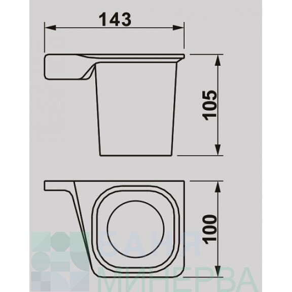 ICA 2858B МЕЛАНИЯ Поставка за четка за зъби ЧЕРЕН МАТ - Image 2