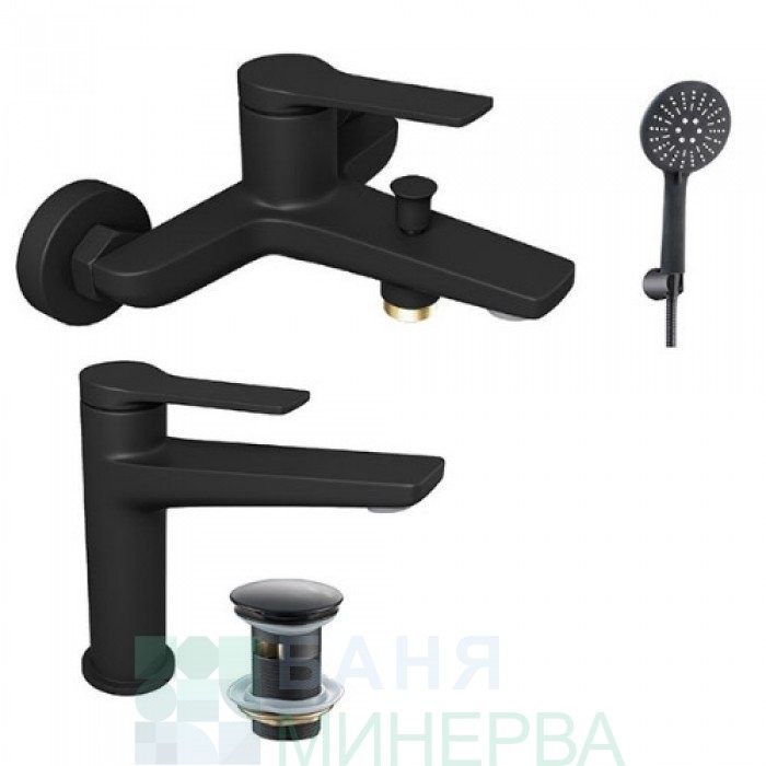 KARAG ANDARE NERO ПРОМО КОМПЛЕКТ СМЕСИТЕЛИ ЗА БАНЯ