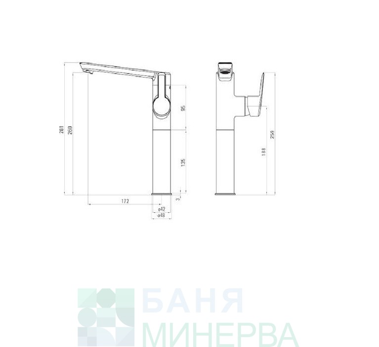 DEANTE ARNIKA NERO ВИСОК ЧЕРЕН СМЕСИТЕЛ - Image 2