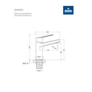 ЧЕРЕН СМЕСИТЕЛ ЗА МИВКА DEANTE JASMIN NERO