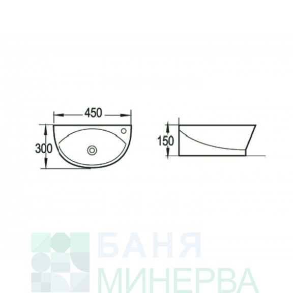 Порцеланов умивалник ICC 3045 R - Image 2