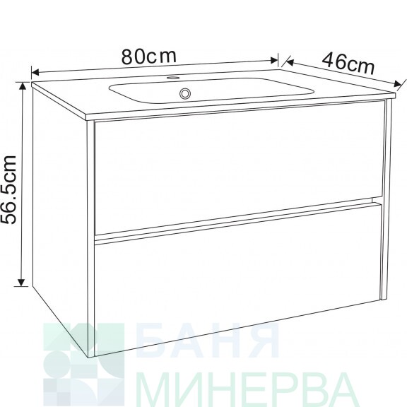 ICP 7955 Мебели за баня PVC 80 см - Image 2