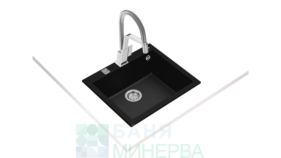 TEKA FORSQUARE 50.40 TG Черна Гранитна мивка