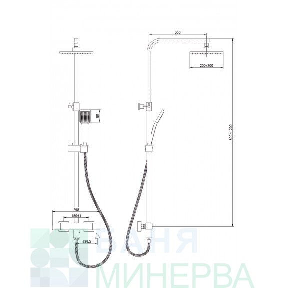 Душ система с термостат ICT 6401B ЛОРАН черен мат - Image 3