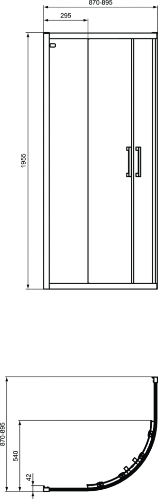 IDEAL STANDARD CONNECT 2 K9251EO Овална душ кабина 90-90 - Image 3