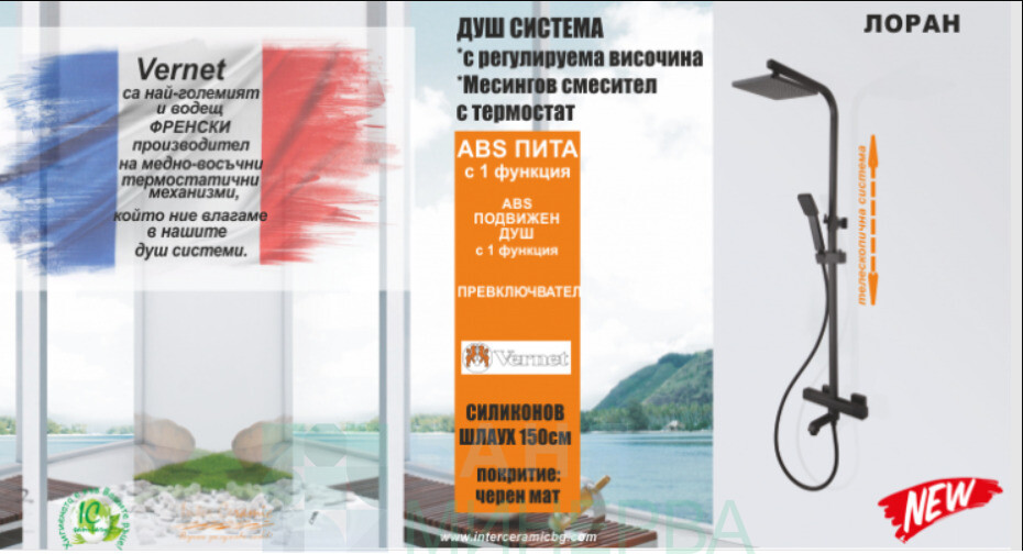 Душ система с термостат ICT 6401B ЛОРАН черен мат - Image 4