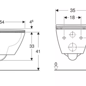 GEBERIT DUOFIX DELTA с окачена тоалетна чиния SMILE Бял