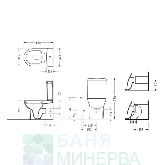 Моноблок с вградено биде Frendli 6712 Ultrra slim soft close - Image 3