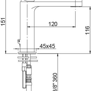 AQG ALPHA 01ALP100CR Смесител за мивка