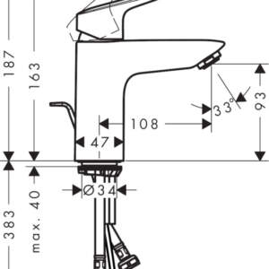 HANSGROHE 7110000 LOGIS 100 Смесител за мивка