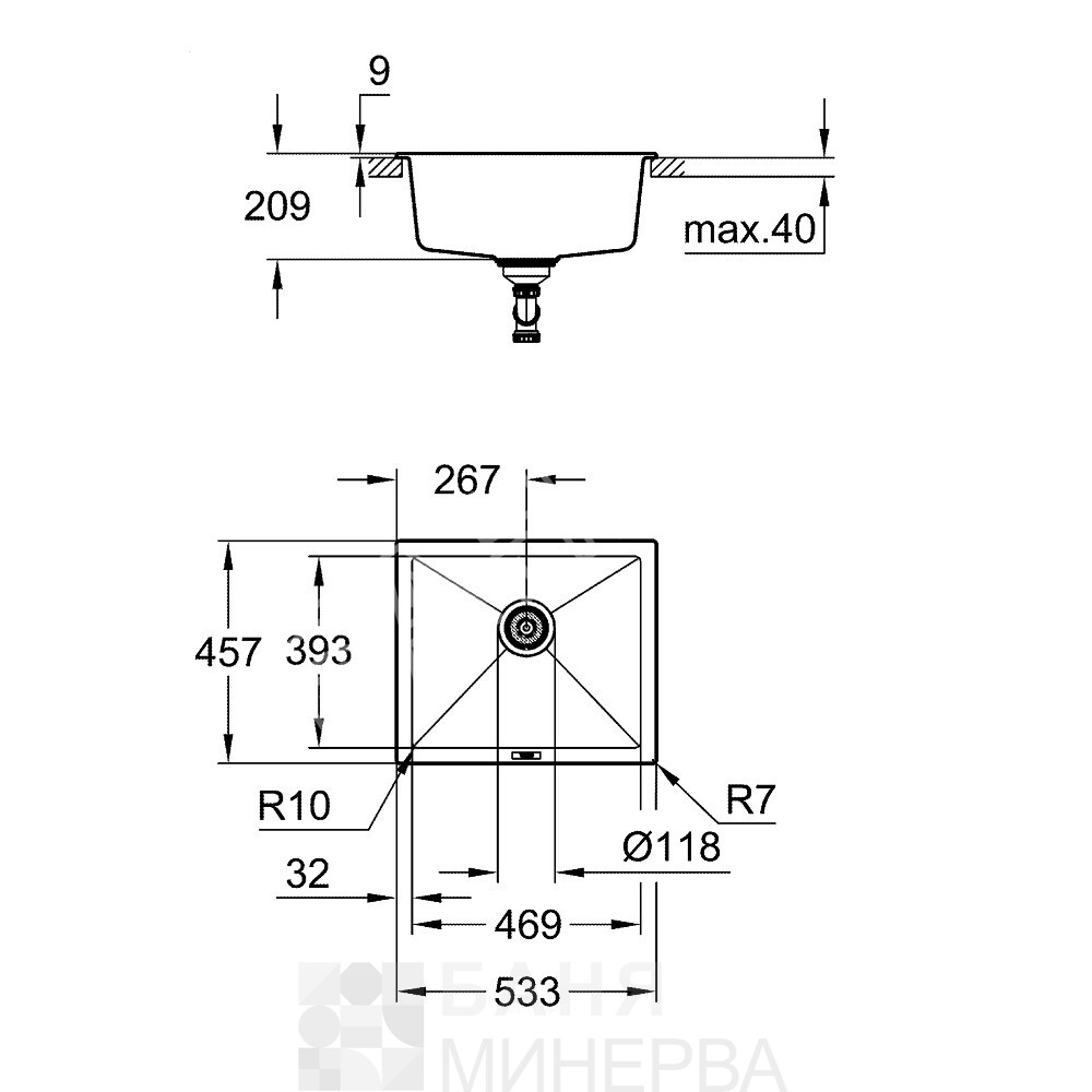 K700 Композитна мивка черен гранит 31654AP0 GROHE - Image 5