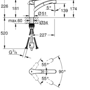 GROHE 30305001 Eurosmart кухненски смесител с изтеглящ се чучур