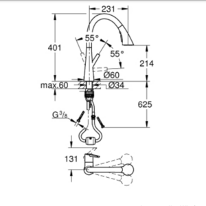 Grohe 32294002 Zedra Кухненски смесител
