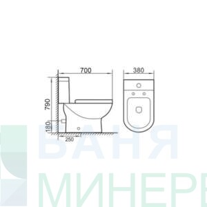 Моноблок ICC 7970 Soft Close тънка дъска