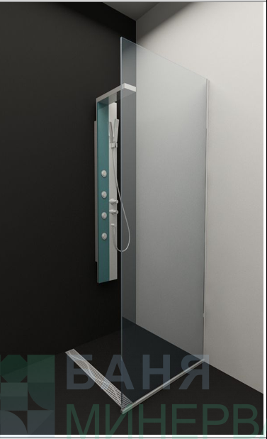 Параван Статик 80-190 см Мат стъкло 8 мм с държач