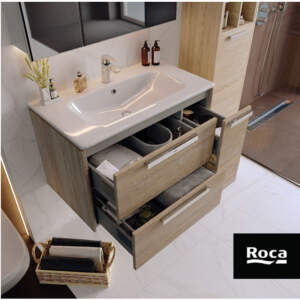 ROCA LAGO UNIK 80 Долен шкаф с мивка светъл дъб A851612444